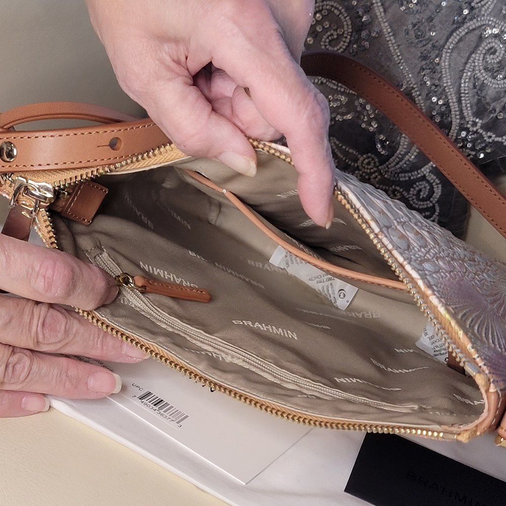 Brahmin Katie Scallop Bondi Iridescent Adjustable Crossbody Bag NWT - Picture 7 of 10